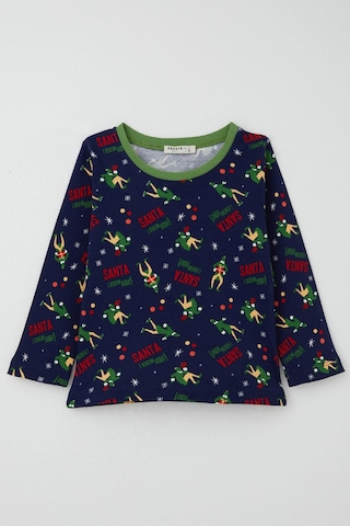 Breeze Erkek Bebek Pijama Takımı Eğlenceli Noel Baba Desenli 9 Ay-3 Yaş, Lacivert Lacivert