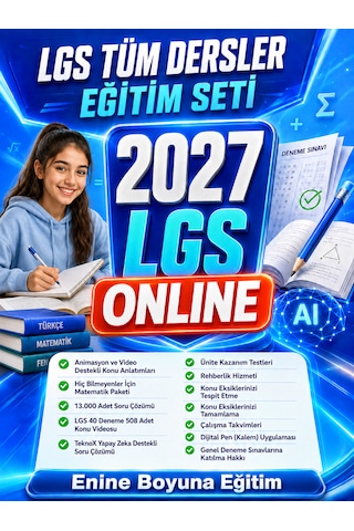 2027 Lgs Tüm Dersler Online Eğitim Seti Video, Soru Çözümü Ve Deneme Sınavları