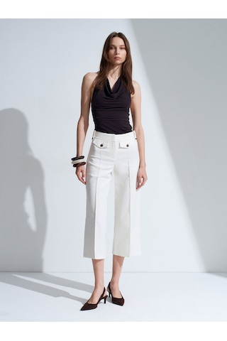 Dilvin 72711 %100 Pamuk Culotte Pantolon-ekru