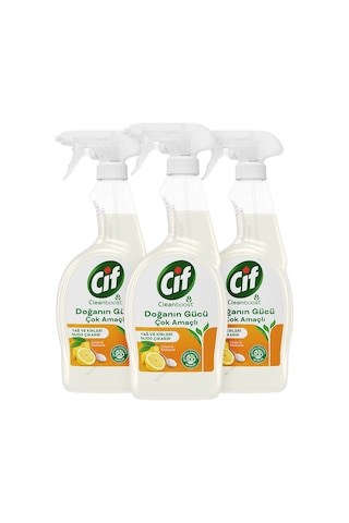 Cif Doğanın Gücü Yüzey Temizleyici Sprey Limon Karbonat 3 x 750 ML