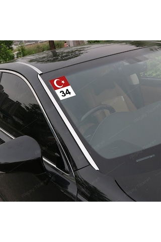 Her Şehire Plaka Sticker Türk Bayrağı Sticker Oto Stick... 11Cm X 9Cm (221989499)