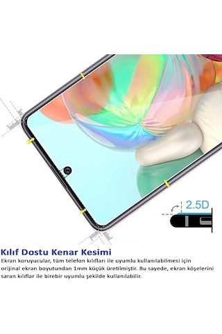 Samsung Galaxy Uyumlu A25 Temperli Cam Koruyucu 4d Kırılmaz Tamperli Cam