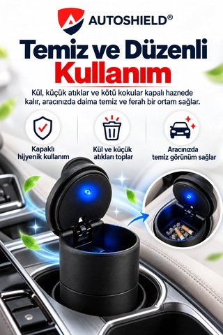 Işıklı Araba Küllük - Bmw Küllük - Işıklı Kapaklı Küllük - Mavi Led Küllük