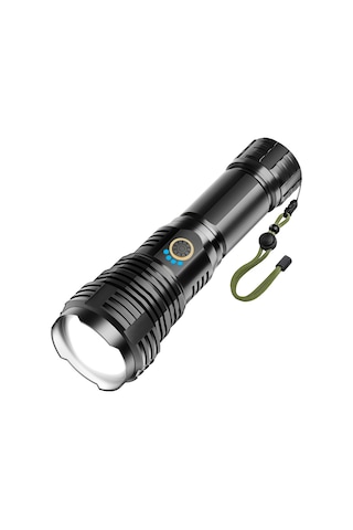 Şarj Edilebilir El Fenerleri 90000 Yüksek Lümen, Yüksek Güçlü Led El Feneri, Xhp70.2 Yakınlaştırılabilir Güçlü Taktik El Feneri, 5 Mod, Ipx7 Su Geçirmez, Kamp, Yürüyüş, Acil Durumlar İçin El Feneri Siyah