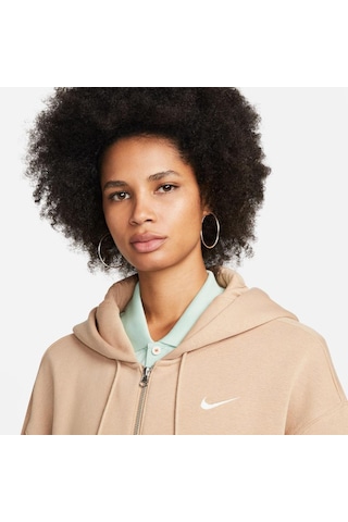 Nike Sportswear Phoenix Fleece Oversized Full-zip Hoodie Kadın Sweatshirt Kahverengi