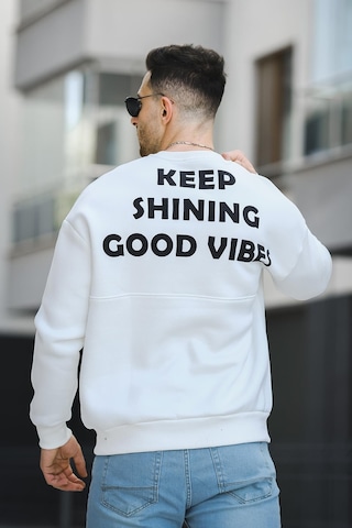 Oksit Trc 2719 Üç İplik Şardonlu Sırt Baskılı Bisiklet Yaka Oversize Erkek Sweatshirt 001