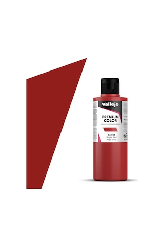 Vallejo 63005 200 Ml. Bright Red, Premium Rc Color Serisi Model Boyası Renkli