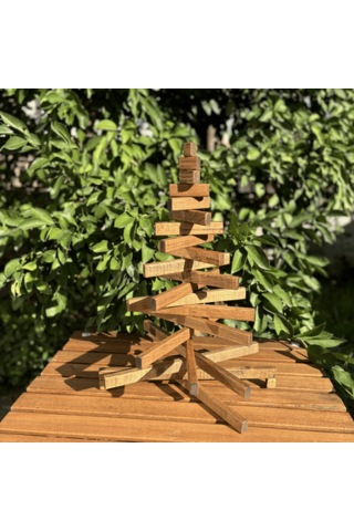 Leftover Ahşap Yılbaşı Ağacı - 54cm Kahverengi