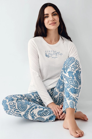 Kocabey Pierre Cardin 9074-s Kadın Uzun Kol Pijama Takım Krem