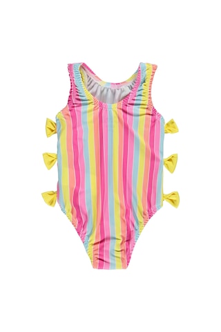 Civil Girls Renkli Çizgili 2-12 Yaş Mayo Set - Pembe