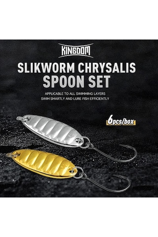 Krallık 1.5g 2.5g 3.5g 6 Adet/grup Balıkçılık Yem Metal Kaşık Cazibesi Yansıtıcı Kaplama Alabalık Bas Küçük Sert Pul Spinner Kaşık