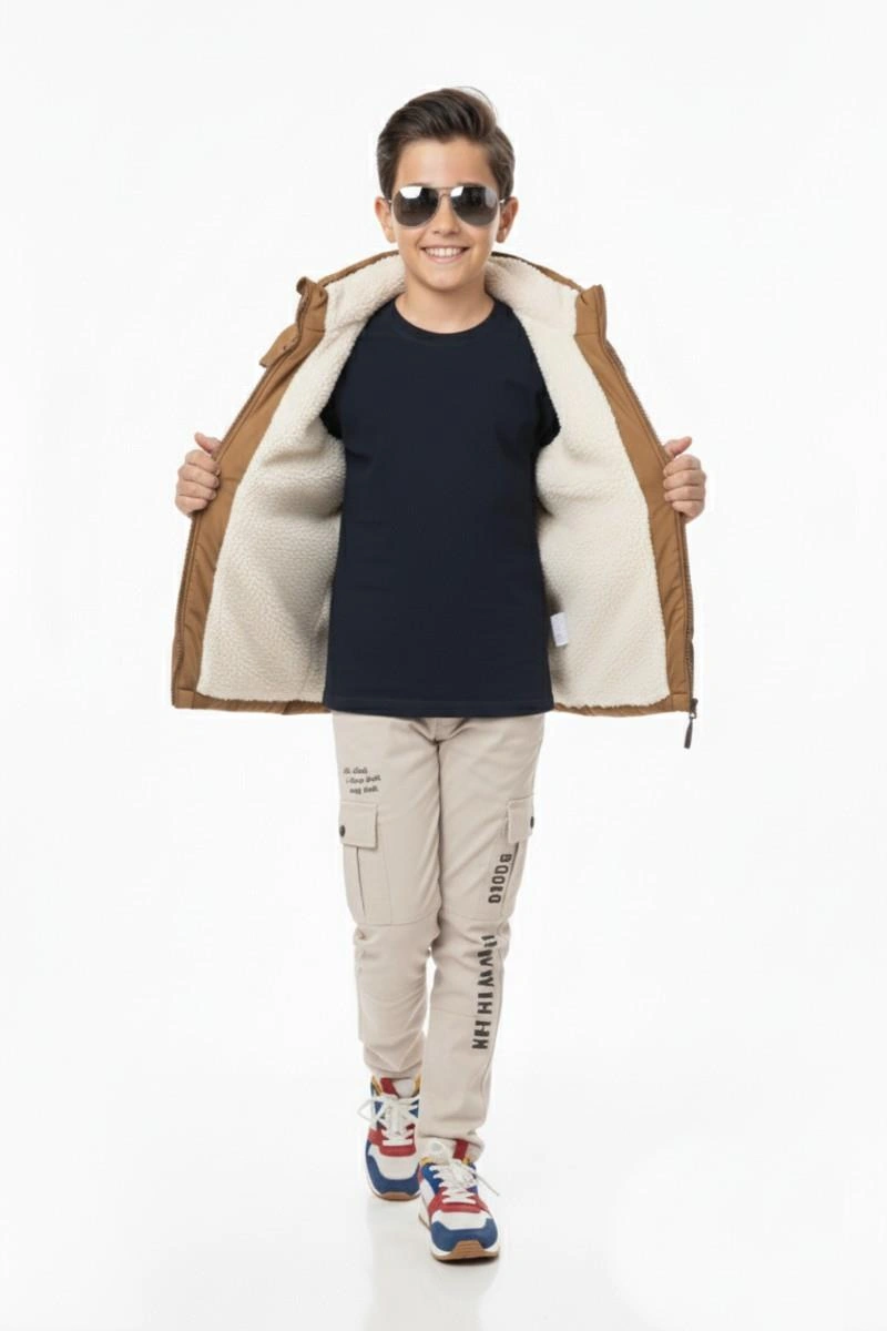 Baglan Erkek Çocuk Kapüşonlu Mont Bgl-st04885 CAMEL