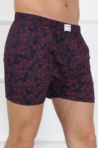 İbrahim Burak Etiler Collection Moda Çizgi Erkek Penye Boxer 40091 Bordo - Lacivert