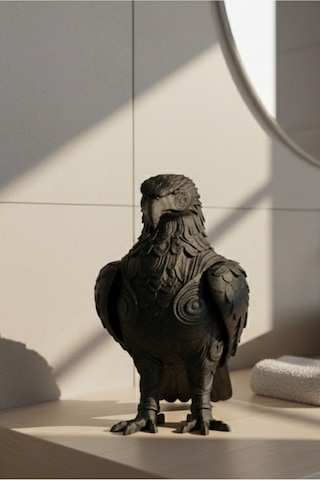 Mitolojik Kartal Biblo Heykel Dekoratif Etnik Desenli Kuş Figürü Beşiktaş Hediyelik Figür