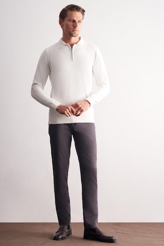 İmza Ekru Uzun Kol Fermuarlı Yaka Cepsiz Slim Fit Triko 1012255150 Ekru
