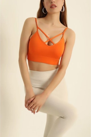 Ön Çapraz Askılı Crop Bluz - S504576 Turuncu