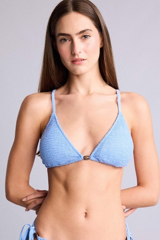 Defacto Regular Fıt Kırışık Dokulu Mavi Bikini Üstü E0205ax26smbe552 Mavi-be552