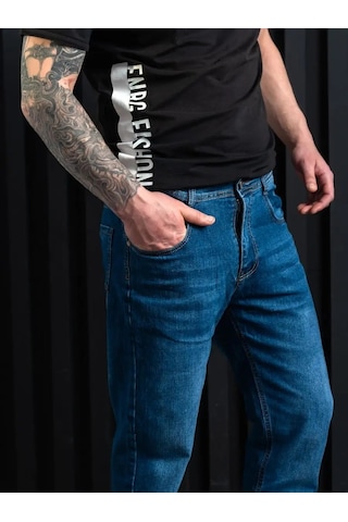 Custom Man Klasik Düz Kesim Kot Pantolonlar 156622402 Mavi