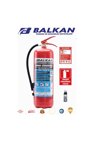 6 Kg Ruhsata Uygun 4 Yıl Tozlu Yangın Tüpü Set Talimat-levha-askı