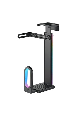 Brateck Rgb Aydınlatmalı Kolay Kurulum Masa Altı-duvar Destekli Siyah Kasa Tutucu Cpb-26r