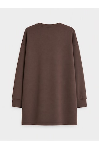 Lcw Everyday Kahverengi Soft Touch Çiçek Aplikeli Kadın Sweatshirt Tunik