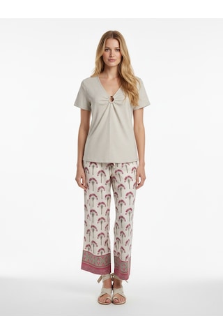 Xint Naturel Keten Karışımlı Oversize Bluz 602604