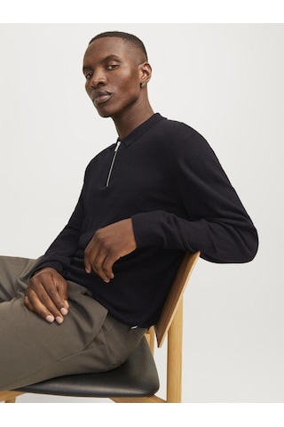 Jack & Jones Jjeemıl Knit Polo Yarım Fermuar Uzun Kollu Erkek Triko Çok Renkli