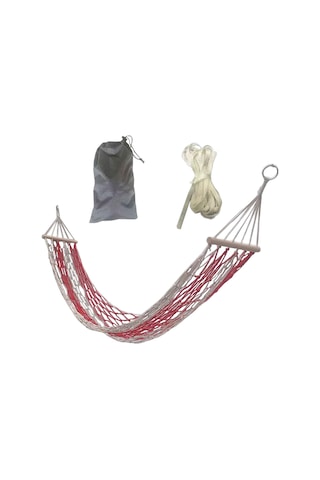 Suntek Kamp Hamak Ağır Katlanır Plaj Veranda Kırmızı-beyaz Beyaz - Kırmızı