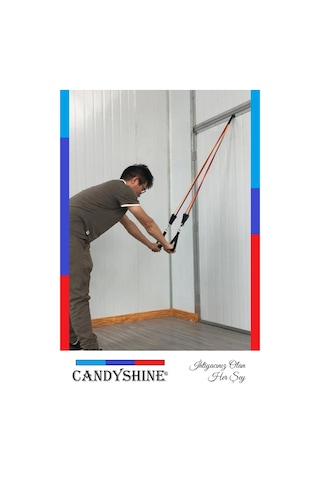 Candyshine 12 Parça Deluxe Profesyonel Lateks Premium Fitness Direnç Lastiği Çok Renkli