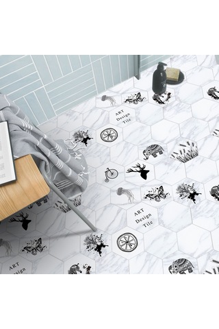 Geekyou Pvc Zemin Sticker 10 Adet 20x23cm - Kolay Yapıştır & Çıkar, Hd Desenler, Duvar/zemin Uyumlu, Ev Dekoru Yenileyici Diğer