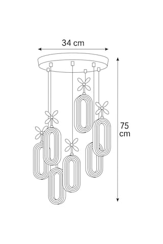 Alfa Led 6'lı Gold 3 Renk Modu Ledli Kristal Taşlı Modern Led Avize Gold