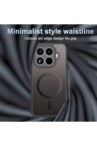 Xiaomi Mi 15t Pro Kılıf Mat Magsafe Şarj Özellikli Görünümlü Hassas Butonlu Lansman Renkli Yumuşak Kenarlı Siyah