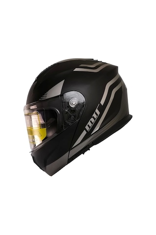 Mts 966 WX20 Grey Çene Açılır Kask Gri - Mat Siyah