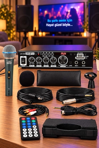 Lastvoice Lvx-150Mic Mikrofonlu Stereo Anfi Amfi 2X75 Watt Blueto