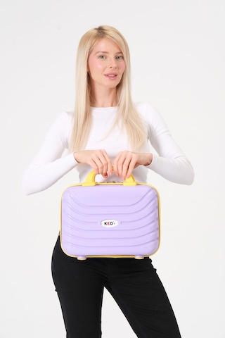 Keo-plus Lila-sarı Pp Silikon Makyaj Çantası