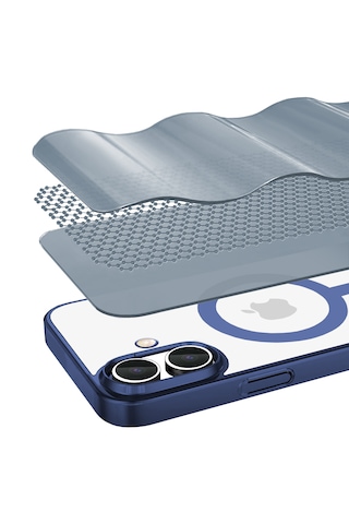 Apple Uyumlu iPhone Buff 16 Magsafe Slim Fit Kılıf Blue