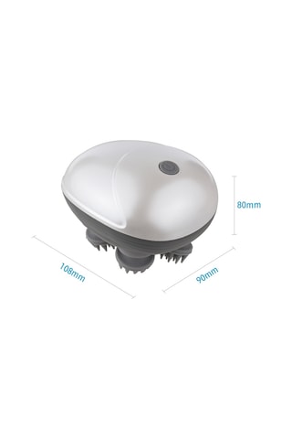 Springsun Elektrikli Baş Masaj Aletleri Kablosuz Saç Derisi Masaj Aleti Yoğurma 6 Masaj Düğümü Derin Temiz Saç Büyümesi İçin El Tipi Kaşıyıcı Baş Rahatlatıcı Saç Derisi Masaj Aletleri Beyaz - Gri