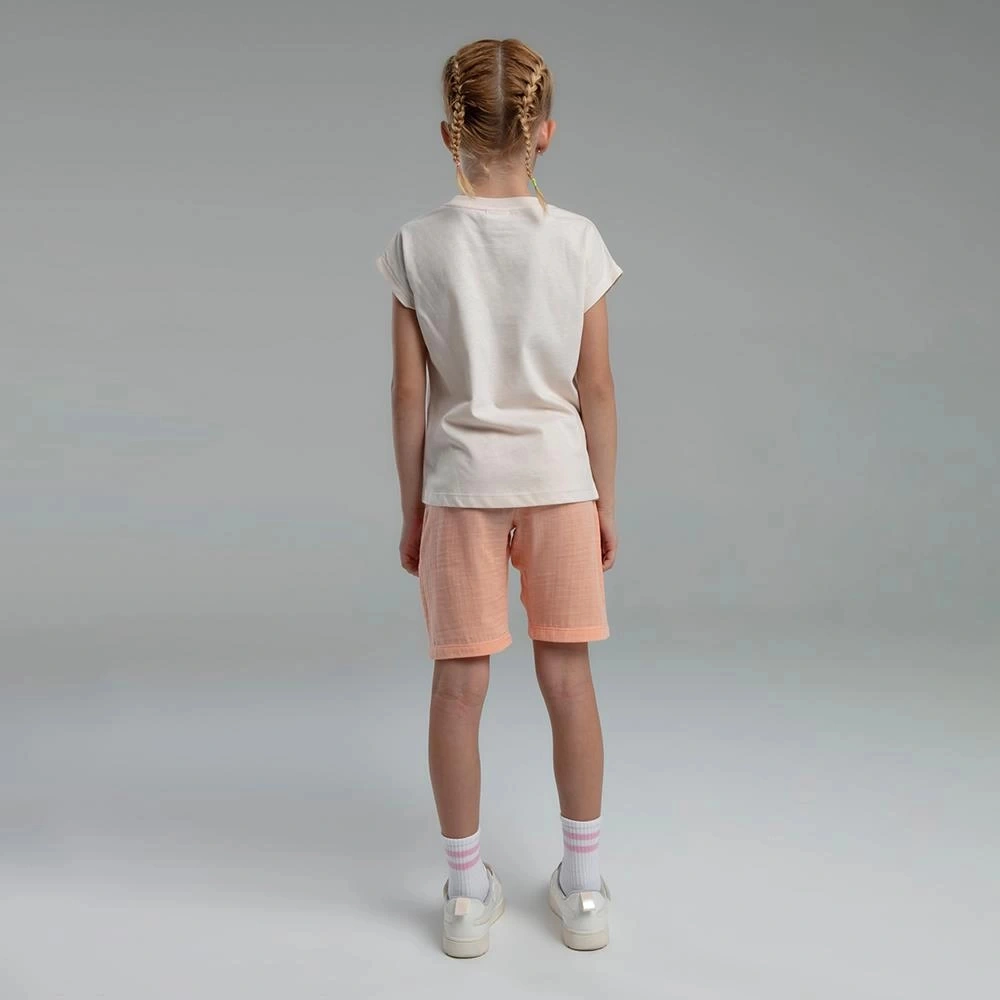 Rolypoly 3626c Kız Çocuk Bermuda Yazlık Pijama Takım Açık Bej