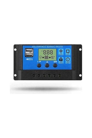 Electric Güneş Şarj Kontrol Cihazı 10a Lcd Ekran, 12v/24v Pwm Akü Regülatörü, Usb Bağlantılı
