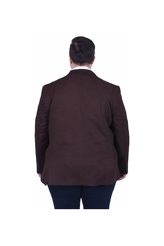 Starbattal Erkek Büyük Beden 4 Drop Blazer Şönili Ceket 500602 Kahverengi Kahverengi