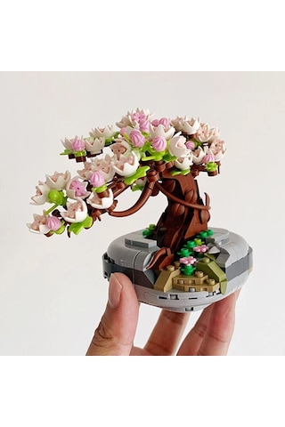 Lz1661 Loz Eternal Flowers Serisi - Pembe Sakura Kiraz Ağacı 426 Parça Yapım Seti