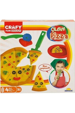 Crafy Çılgın Pizza Oyun Hamuru Seti 200 G 10 Parça Çok Renkli