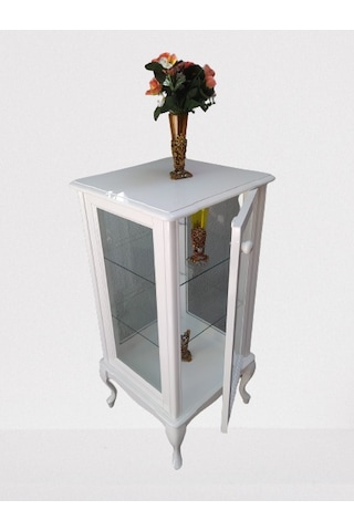 Bengimobilya Gümüşlük Kare Model 98 Cm Parlak Beyaz Boya Kayın Lükens Aslan Ay