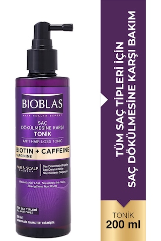 Bioblas Kafein Arjinin Biotin Saç Dökülmesi Karşıtı Tonik 200 Ml Besleyici, Güçlendirici, Dökülme Karşıtı