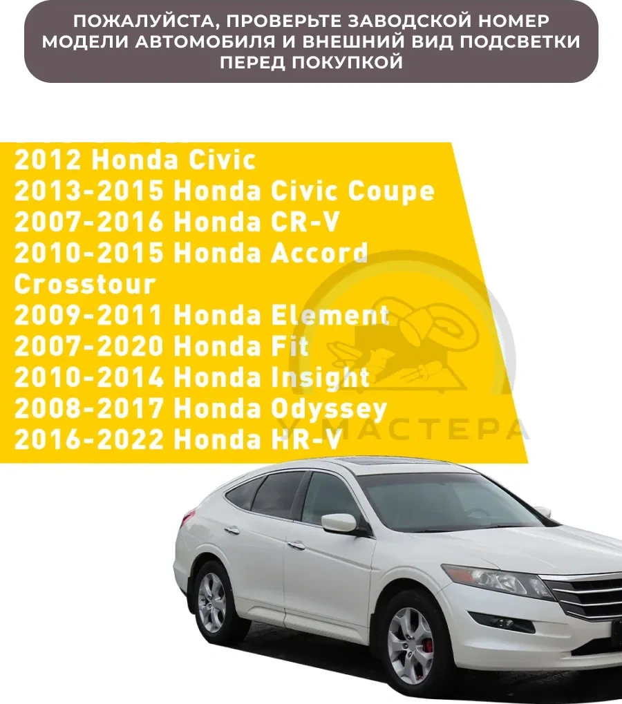 U Mastera Plaka Aydınlatması. Honda Odyssey Fit / Cr-v İçin 2 Adet. 242855106