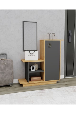 Arnetti Asia Kapaklı Dolaplı Aynalı Dresuar, Safirmeşe Antrasit - Asia Antrasit - Safirmeşe