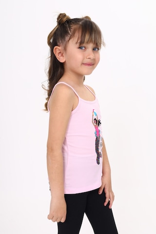 Toontoy Kids Toontoy Kız Çocuk Deniz Kızı Baskılı Pul İşlemeli Atlet Pembe