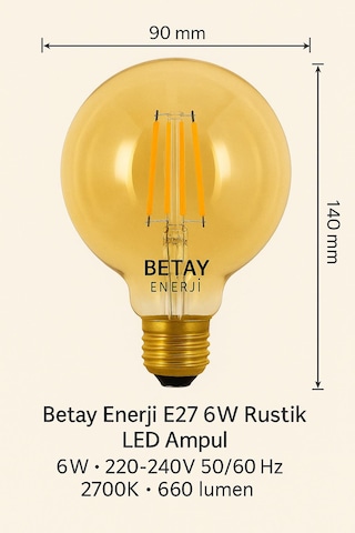 Led Fılament Rustik Ampul Kes 606