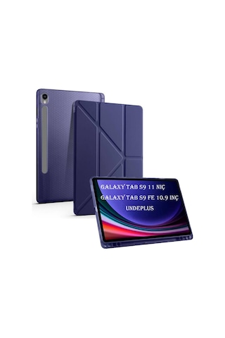 Samsung Galaxy Uyumlu Tab S9 Fe X510 X516 Kılıf Kalem Bölmeli Trifolding Case