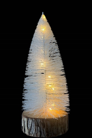 Beyaz Çam Ağacı Led Işıklı Dekor Gün Işığı